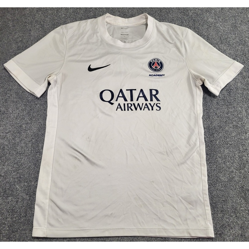 Nike Paris Saint-Germain Dri-FIT Strike IV White Soccer Jersey Men's Size Medium